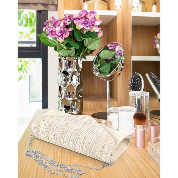 Clutch Purses for Women Elegant Evening Shoulder Bags Sparkling Party Handbags - Picture 6 of 7